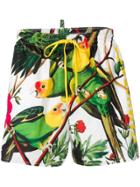 Dsquared2 Bird Print Swim Shorts - White