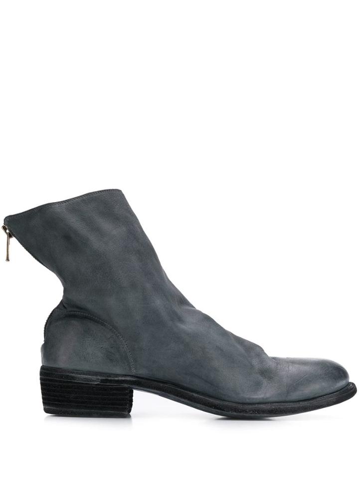 Guidi Short Back Zip Boots - Blue