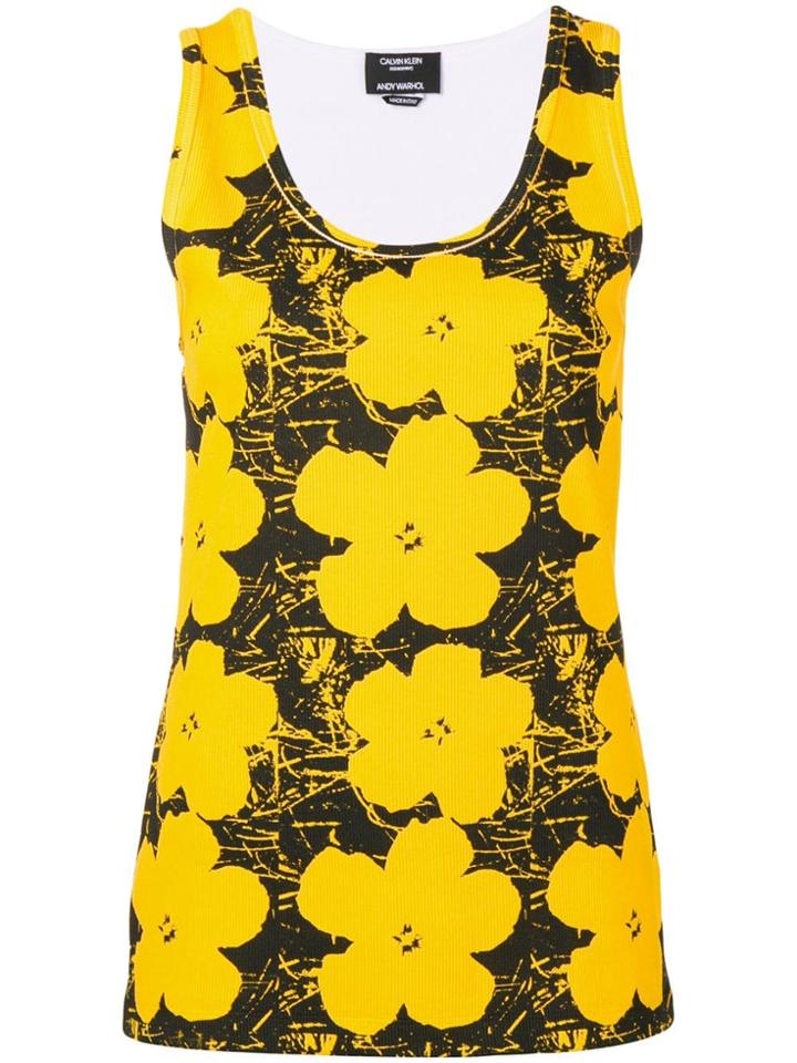 Calvin Klein 205w39nyc Floral Print Tank Top - Yellow