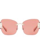 Miu Miu Eyewear Sorbet Butterfly-frame Sunglasses - Pink & Purple