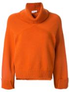 Rosetta Getty Cropped Panelled Jumper - Orange