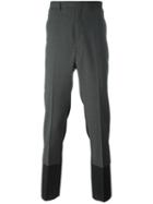 Maison Margiela Colour Block Tailored Trousers, Men's, Size: 46, Grey, Virgin Wool/wool/acetate/cotton