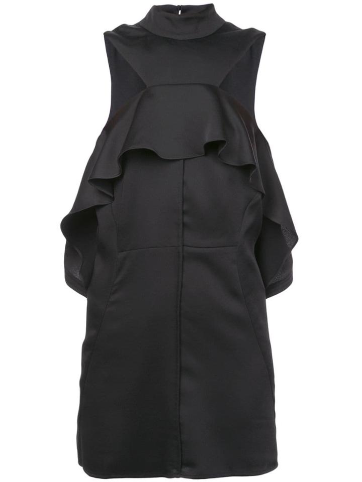 Self-portrait Ruffle Trim Cocktail Dress - Black