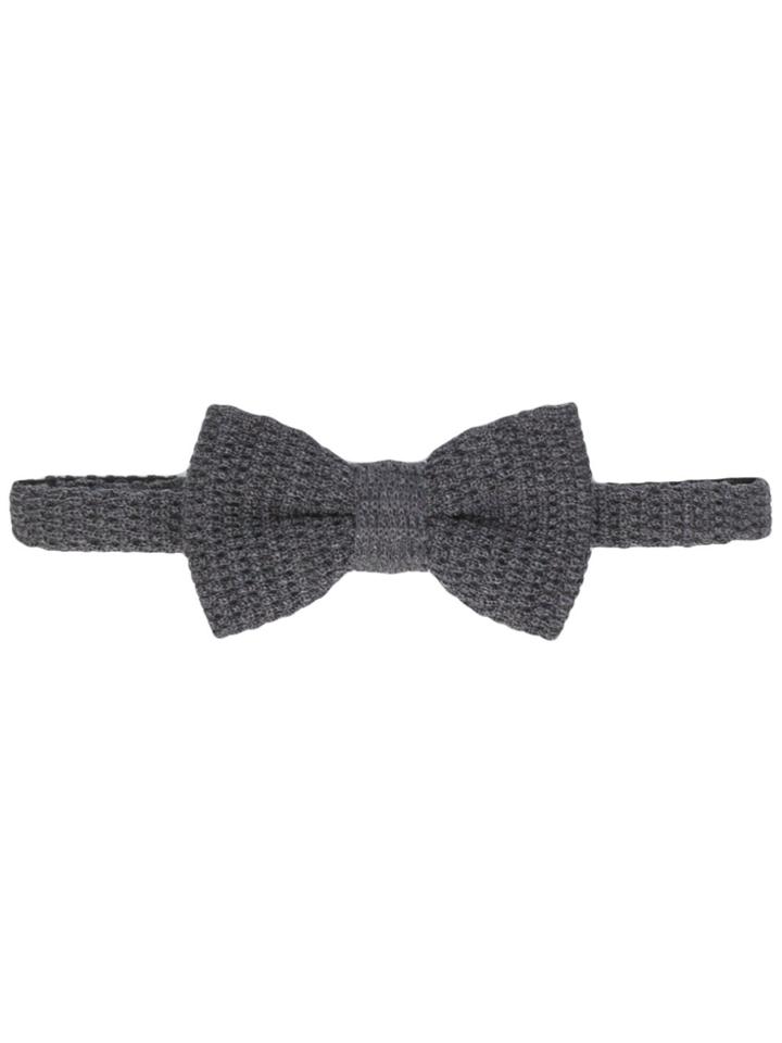 Eleventy Knitted Bow Tie - Grey
