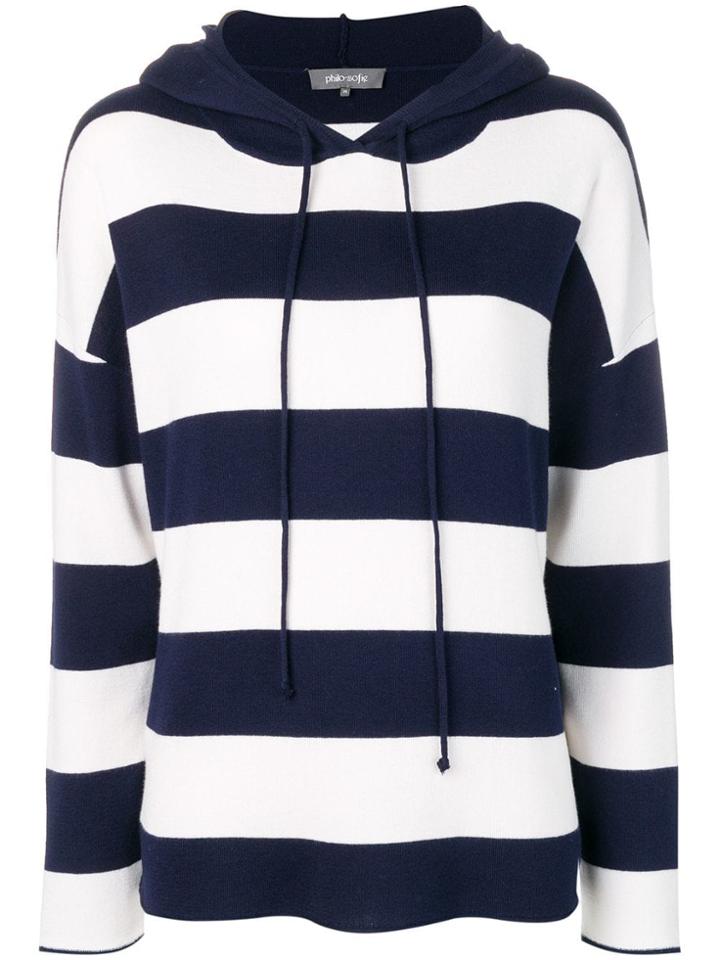 Philo-sofie Striped Hooded Sweater - Blue