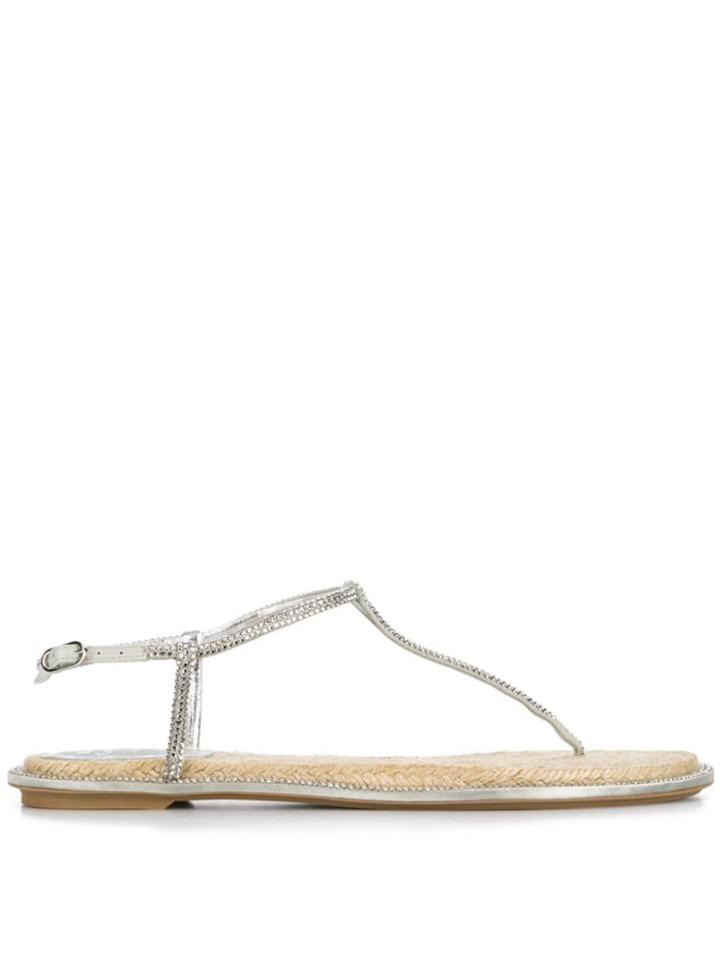 René Caovilla Diana Flip Sandals - Silver