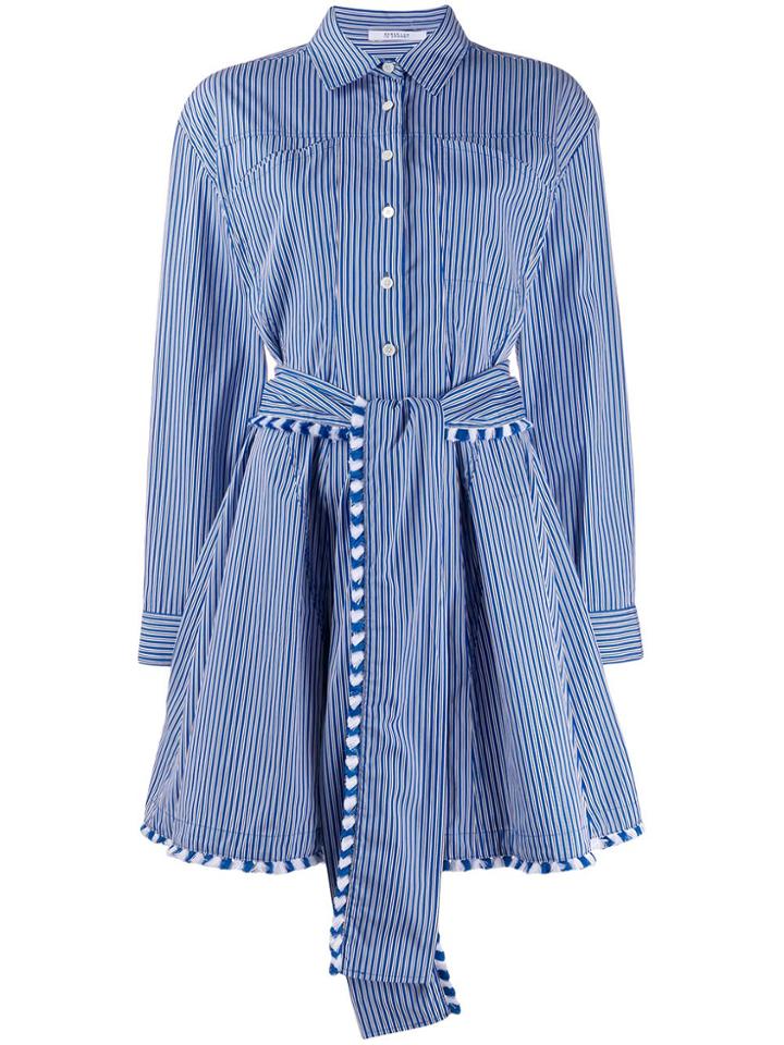 Derek Lam 10 Crosby Striped Shirt Dress - Blue