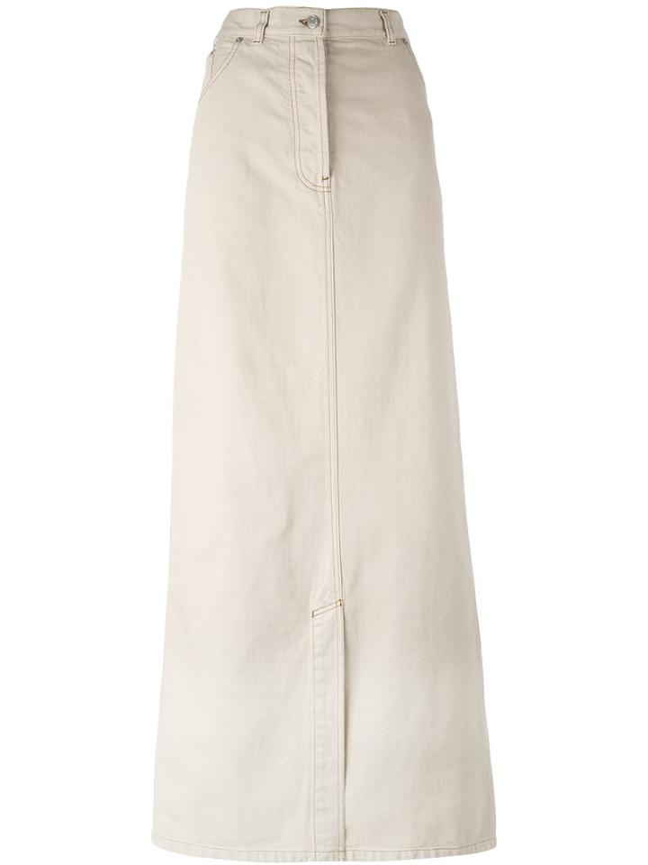 Dries Van Noten Straight Maxi Skirt, Women's, Size: 34, Nude/neutrals, Cotton