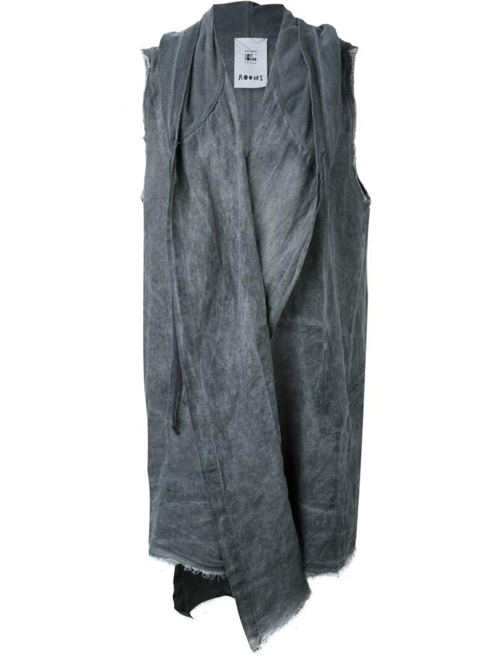 Lost & Found Rooms Sleeveless Cardigan, Men's, Size: Xs, Black, Linen/flax/cotton