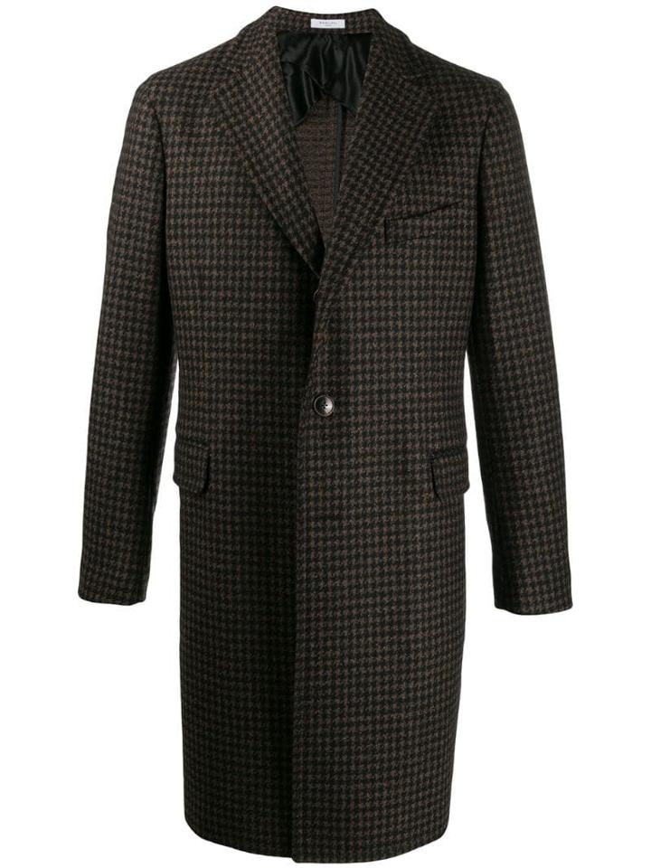 Boglioli Hounds-tooth Tailored Coat - Black