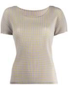 Pleats Please By Issey Miyake Check T-shirt - Purple