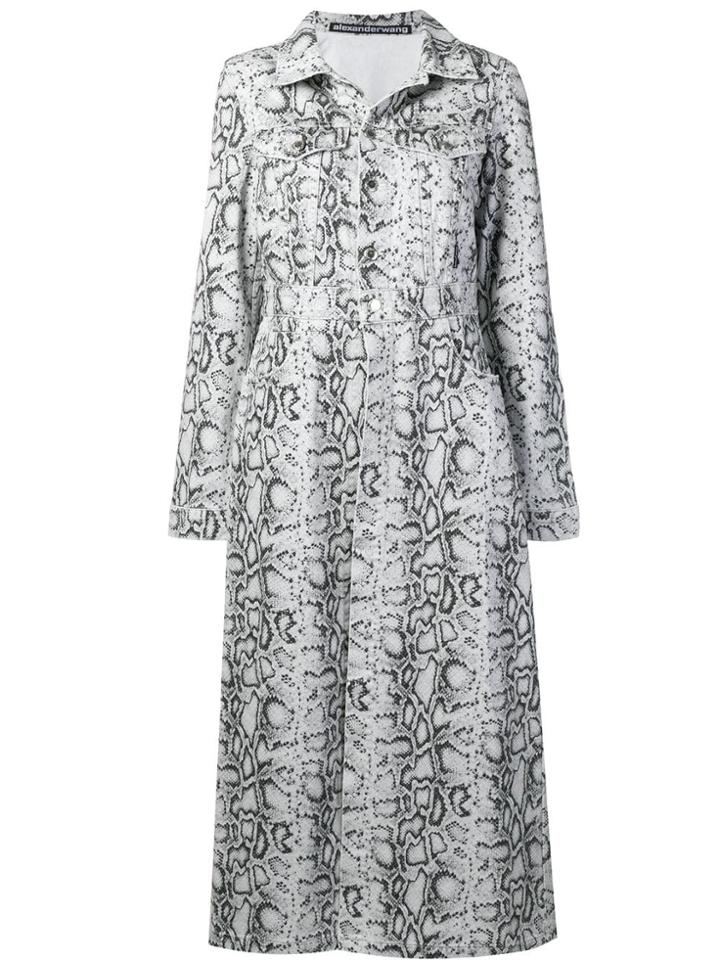 Alexander Wang Python-print Denim Coat - White