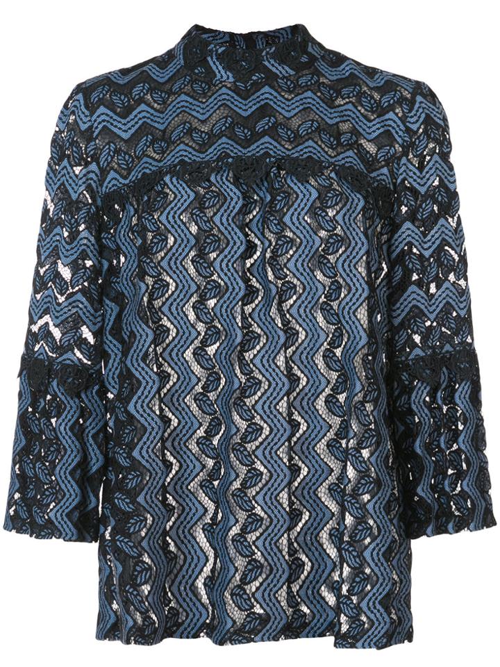 Anna Sui Zig Zag Lace Blouse - Black