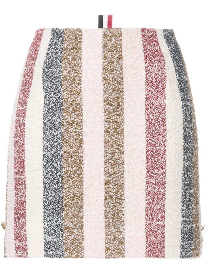 Thom Browne Notched Hem Mini Skirt In Stripe Eyelash Tweed -