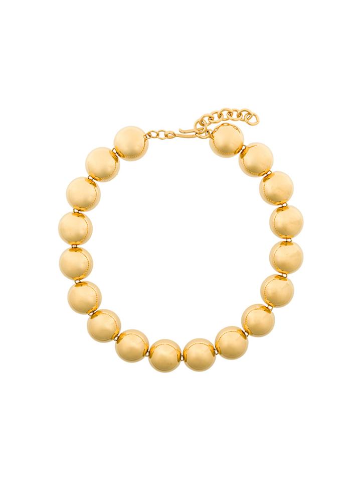 Monet Vintage Half Globes Shaped Necklace - Metallic