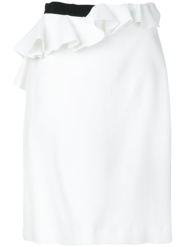 Giambattista Valli - Ruffled Detail Skirt - Women - Spandex/elastane/viscose - 40, White, Spandex/elastane/viscose