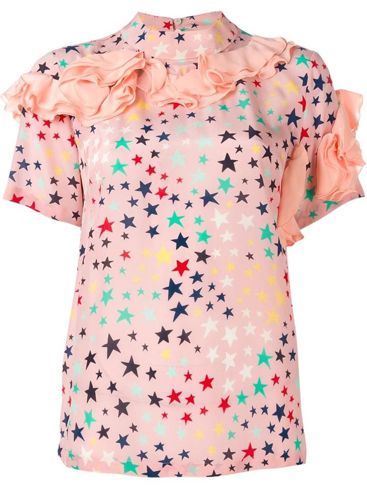 Rossella Jardini Ruffled Star Print T-shirt