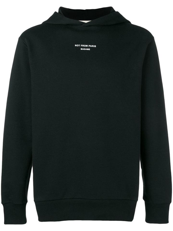 Drôle De Monsieur Slogan Hooded Sweater - Black