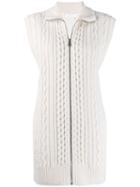 Chloé Cable Knit Sleeveless Cardigan - Neutrals
