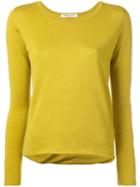 Lamberto Losani Draped Back Jumper, Women's, Size: Medium, Yellow/orange, Virgin Wool/silk