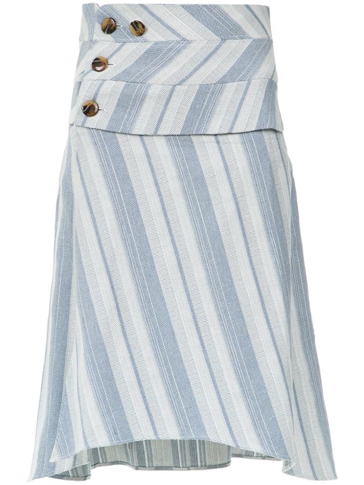 Lilly Sarti Striped Midi Skirt - Blue