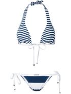 Dolce & Gabbana Striped Bikini, Women's, Size: Iv, Blue, Polyamide/spandex/elastane