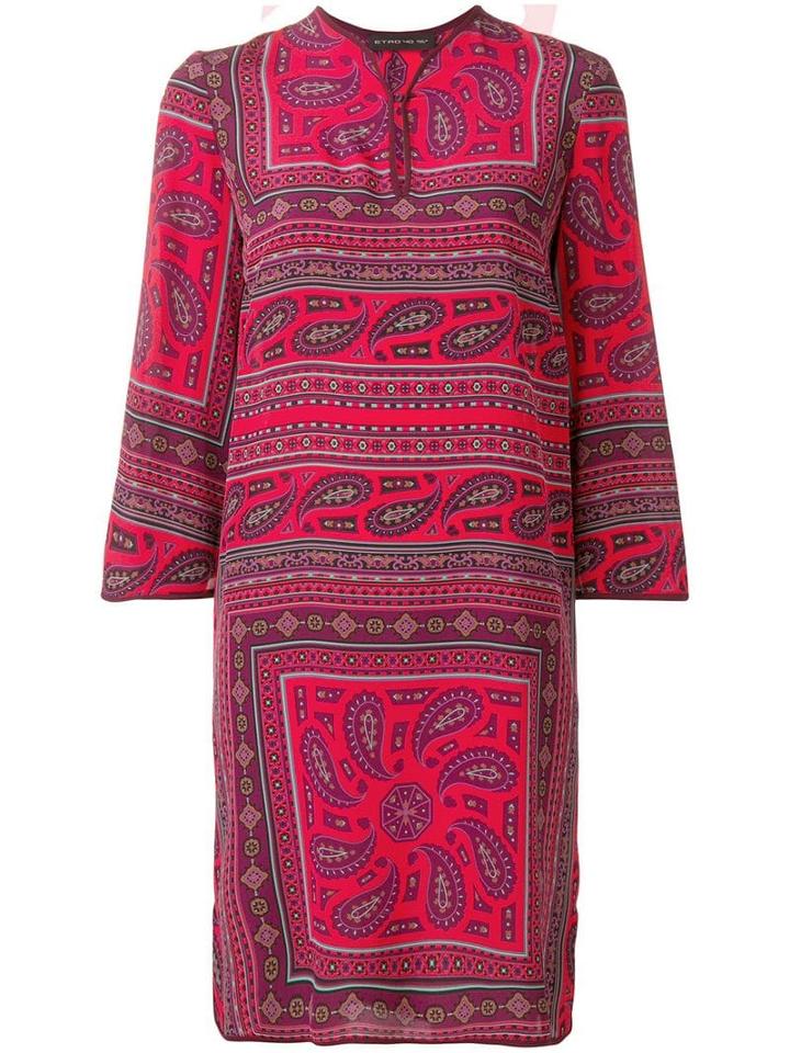 Etro Geometric Print Midi Dress - Pink