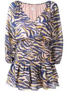 Suboo Into The Wilds Shirred Wrap Mini Dress - Blue
