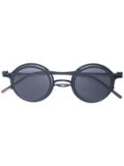 The Viridi-anne Double Frame Round Sunglasses - Black