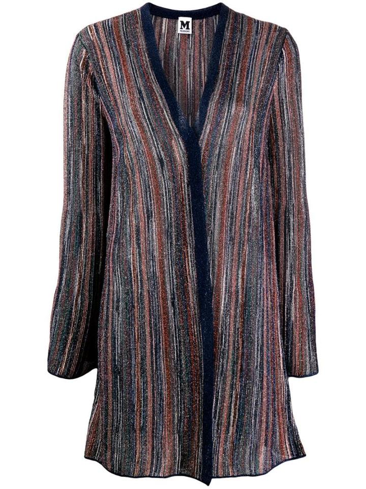 M Missoni Metallic Striped Cardigan - Blue