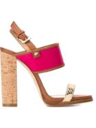 Dsquared2 Contrasted Heel Double Strap Sandals