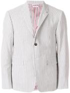 Thom Browne Pinstriped Single Breasted Blazer - Grey