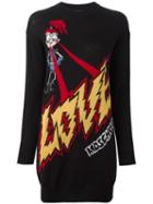 Love Moschino 'love' Sweater Dress, Women's, Size: 40, Black, Acrylic/wool