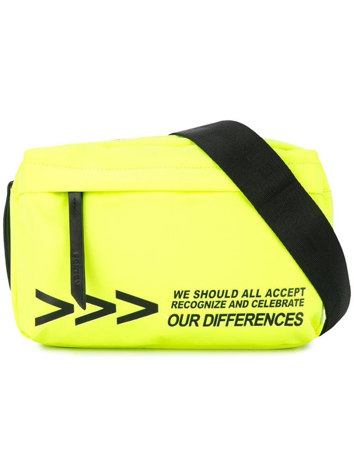 Ports V Slogan Zipped Belt Bag - Yellow