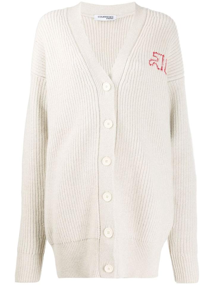 Courrèges Oversized Knit Cardigan - Neutrals