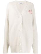 Courrèges Oversized Knit Cardigan - Neutrals