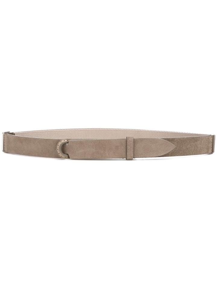 Orciani Hook Thin Belt, Men's, Nude/neutrals, Suede/cotton