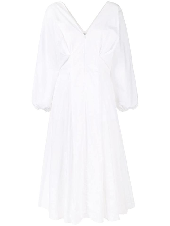 Abadia Pleated Long Dress - White