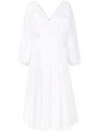 Abadia Pleated Long Dress - White