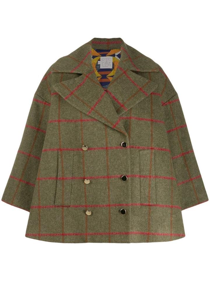 Stella Jean Check Oversized Jacket - Green