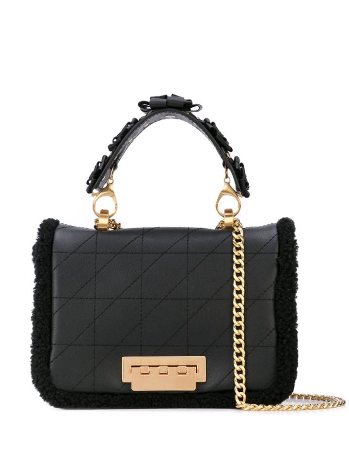 Zac Zac Posen Flower Handle Shoulder Bag - Black