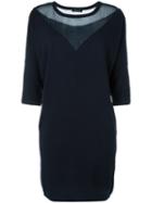 Twin-set Semi Sheer Neck Dress, Women's, Size: Medium, Blue, Viscose/wool/cashmere/polyamide