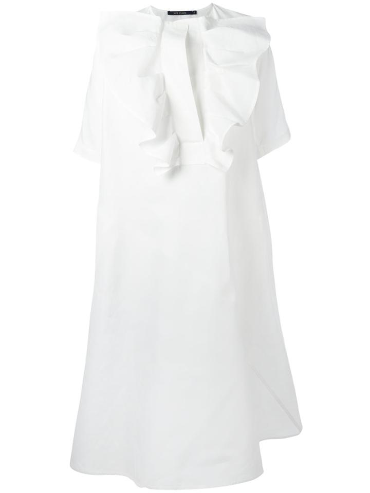 Sofie D'hoore Frilled Front Dress, Women's, Size: 34, White, Cotton