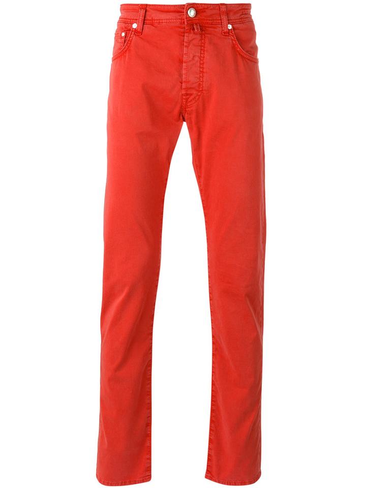 Jacob Cohen - Straight Trousers - Men - Cotton/spandex/elastane - 38, Pink/purple, Cotton/spandex/elastane