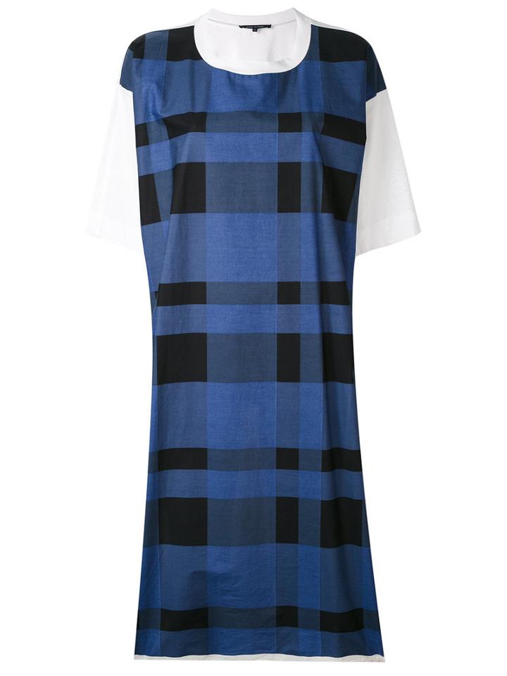 Sofie D'hoore - Checked T-shirt Dress - Women - Cotton - 38, Blue, Cotton