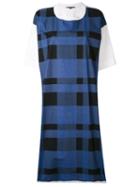 Sofie D'hoore - Checked T-shirt Dress - Women - Cotton - 38, Blue, Cotton