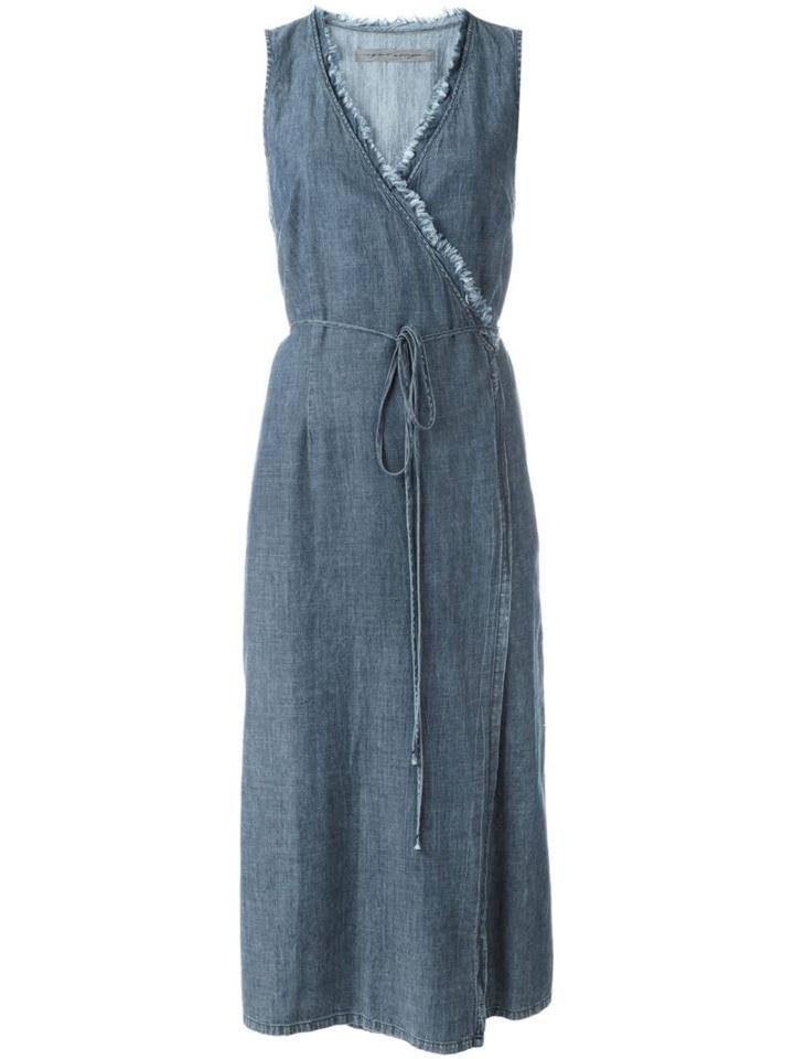 Raquel Allegra Chambray Wrap Dress, Women's, Size: I, Blue, Cotton