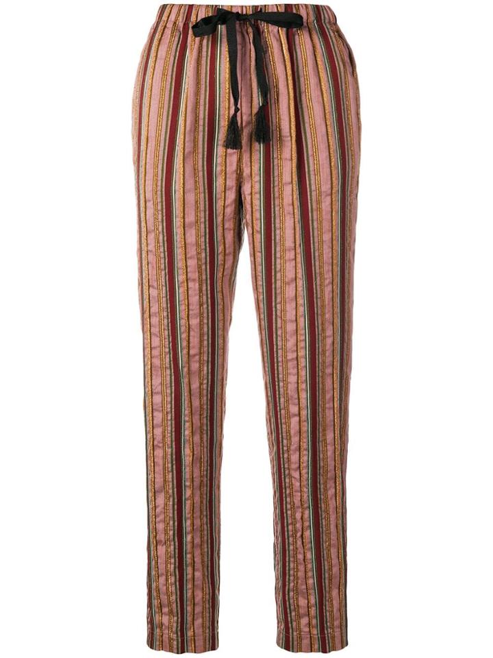 Forte Forte Striped Drawstring Trousers - Pink