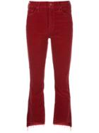 Mother Insider Croppd Corduroy Trousers - Red