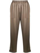 Gianluca Capannolo Cropped Satin Trousers - Brown